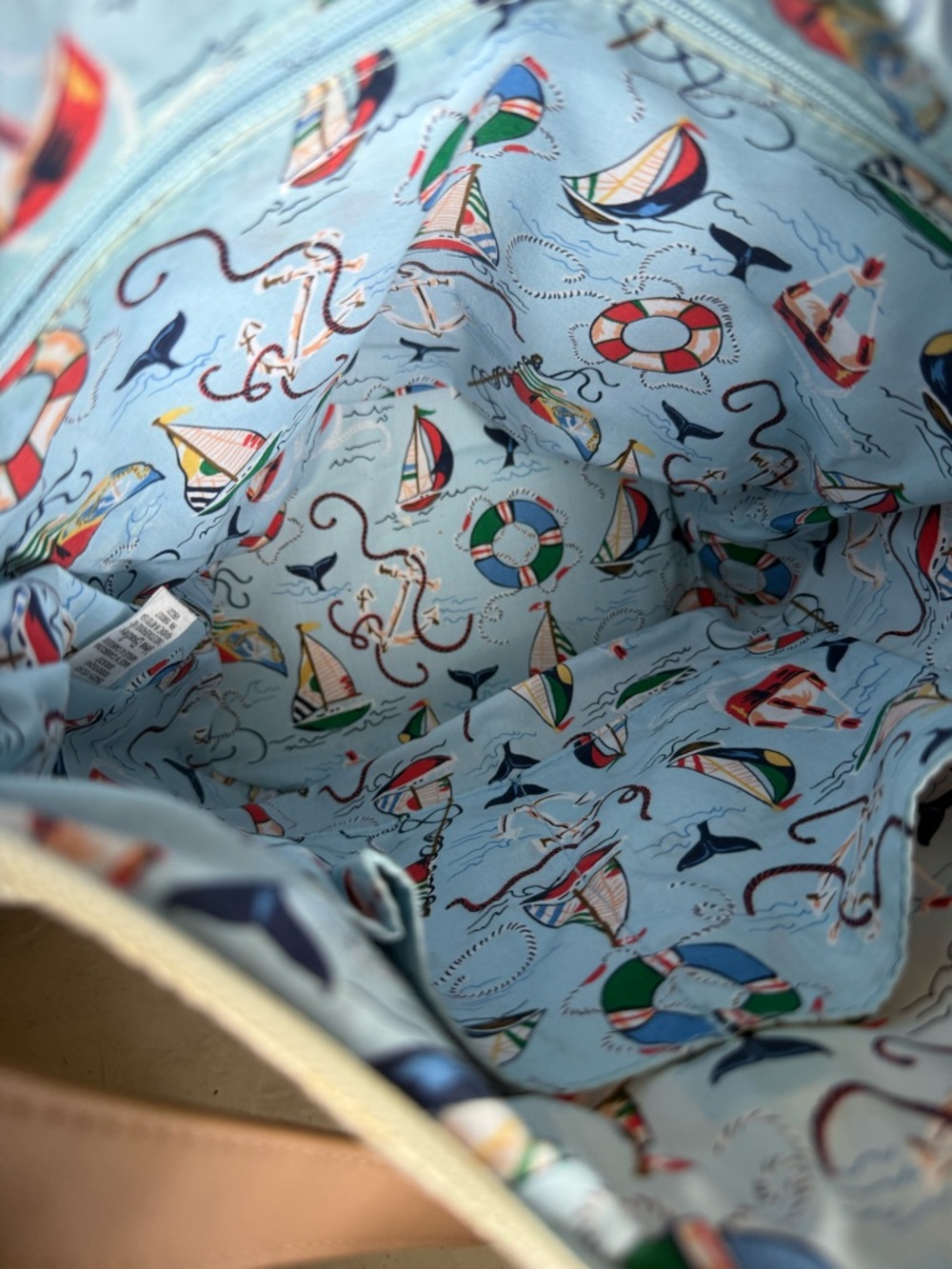 Vera Bradley Light Blue Nautical Print Lined Bag - Picture 11 of 12